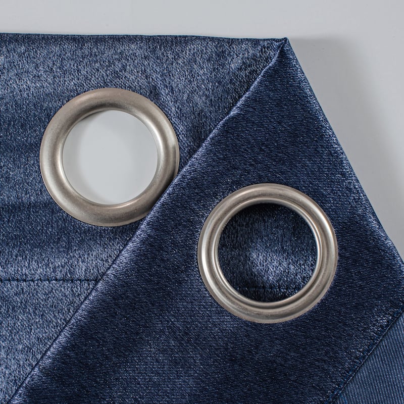 Dainty Home Brookville Metallic Sheen Blackout Grommet Single Panel Extra Wide Curtains