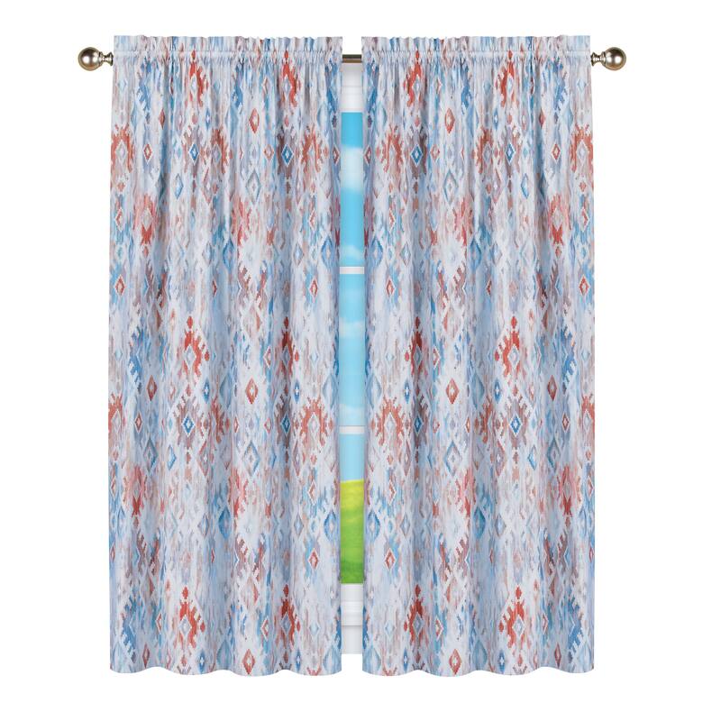 Modern Southwest Blackout Curtain Panel with Rod Pocket Top