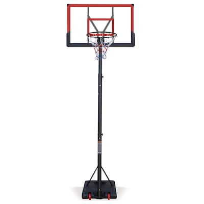 Outdoor Height Adjustable Basketball Hoop 5.7-10ft 44 Inch Backboard Portable System with Stable Base Wheels