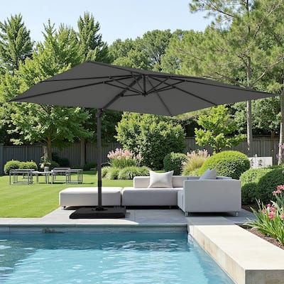 MAISON ARTS 12 FT Cantilever Umbrella 360 Degree Rotation & 6-Tilt Adjustable
