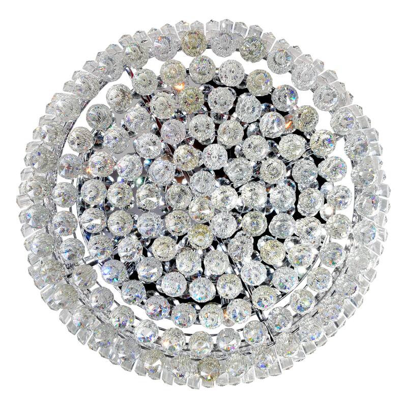 Colosseum 10 Light 24in Chrome Flush Mount with Crystals