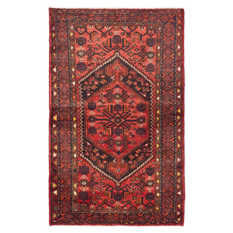 ECARPETGALLERY Hand-knotted Andelz Red Wool Rug - 4'4 x 7'0