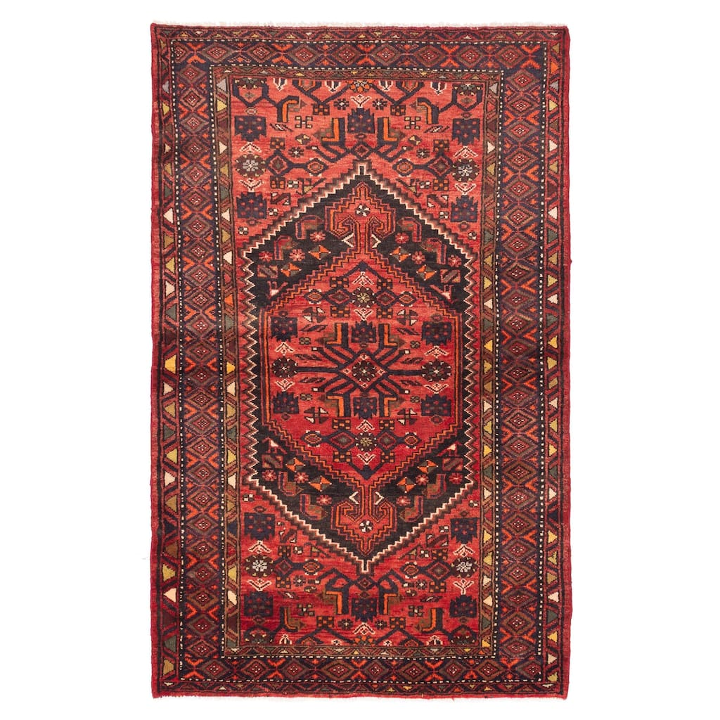 ECARPETGALLERY Hand-knotted Andelz Red Wool Rug - 4'4 x 7'0