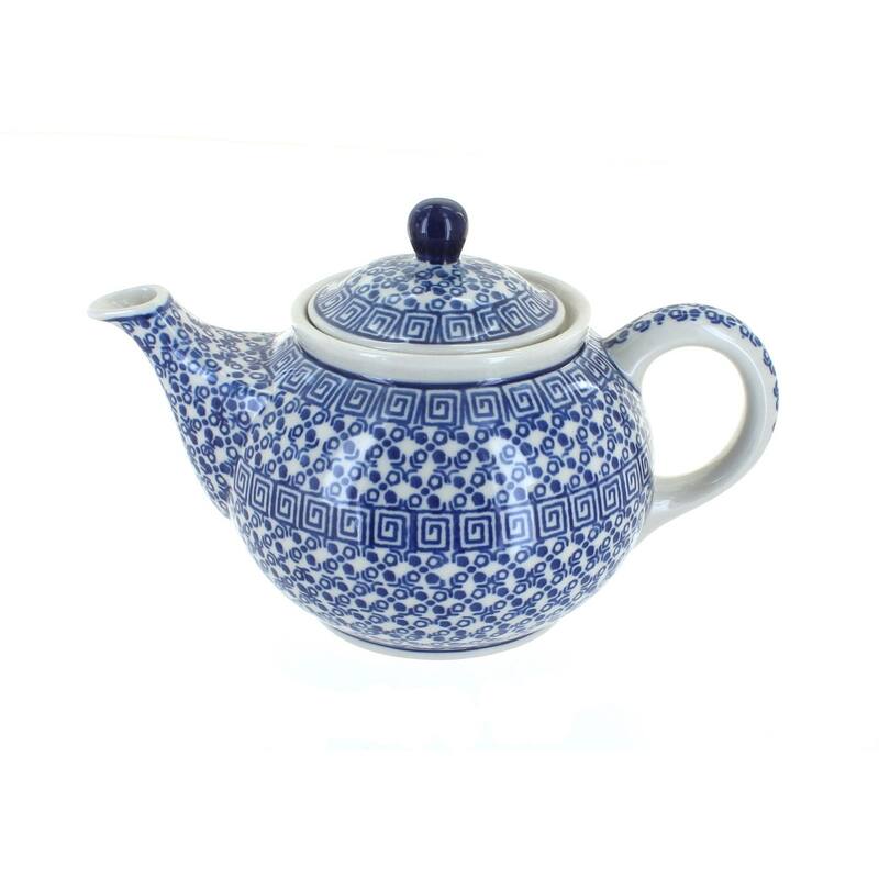 Blue Rose Polish Pottery 264 Ceramika Artystyczna Small Teapot