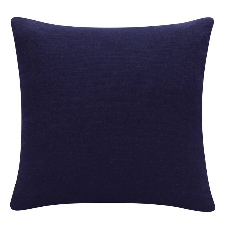 HomeRoots 20" X 20" Cobalt Blue And Navy 100% Cotton Abstract Zippered Pillow