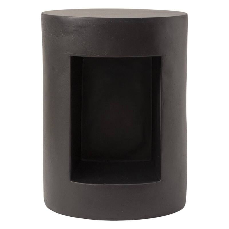 Nook 14" Wide Round Side Table in Fiberstone with Open Storage Compartment