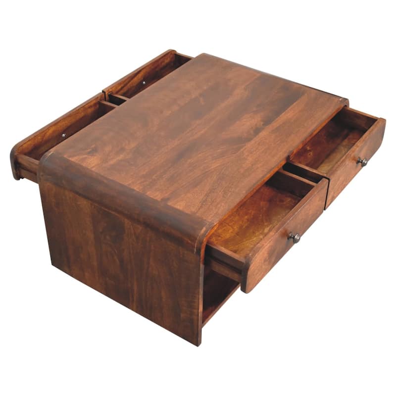 Artisan Furniture Solid Wood Aspen Slim Coffee Table, 2 drawers