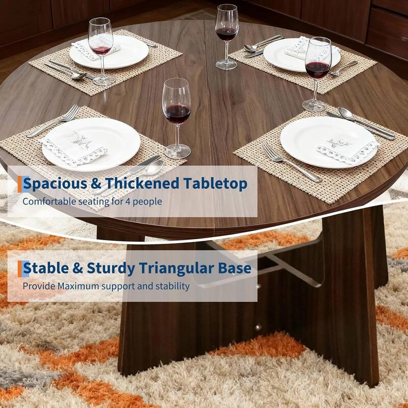 43.3" Kitchen Round Dining Table for Dining Room, Kitchen, Apartment Small Spaces (Only Table)