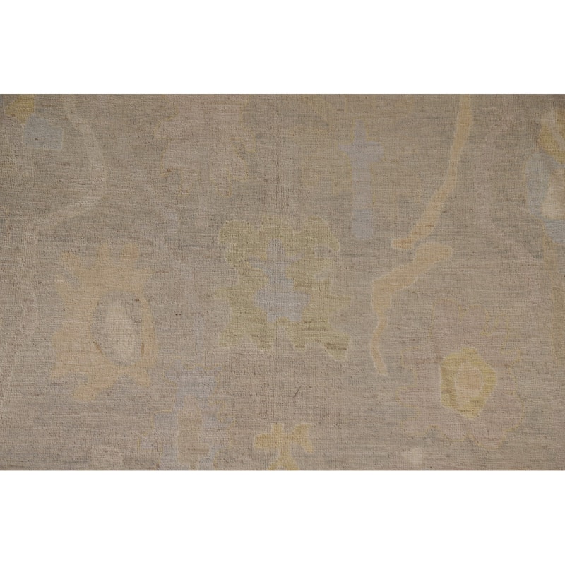 Geometric Oushak Turkish Area Rug Hand-knotted Wool Carpet - 8'10"x 11'9"