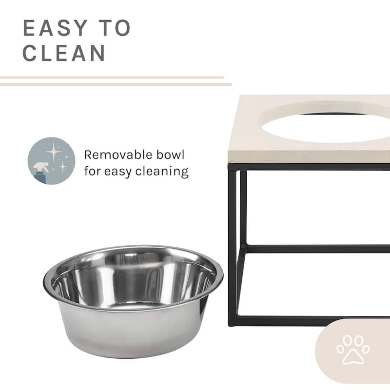 Dan Wood and Stainless steel Pet Bowl