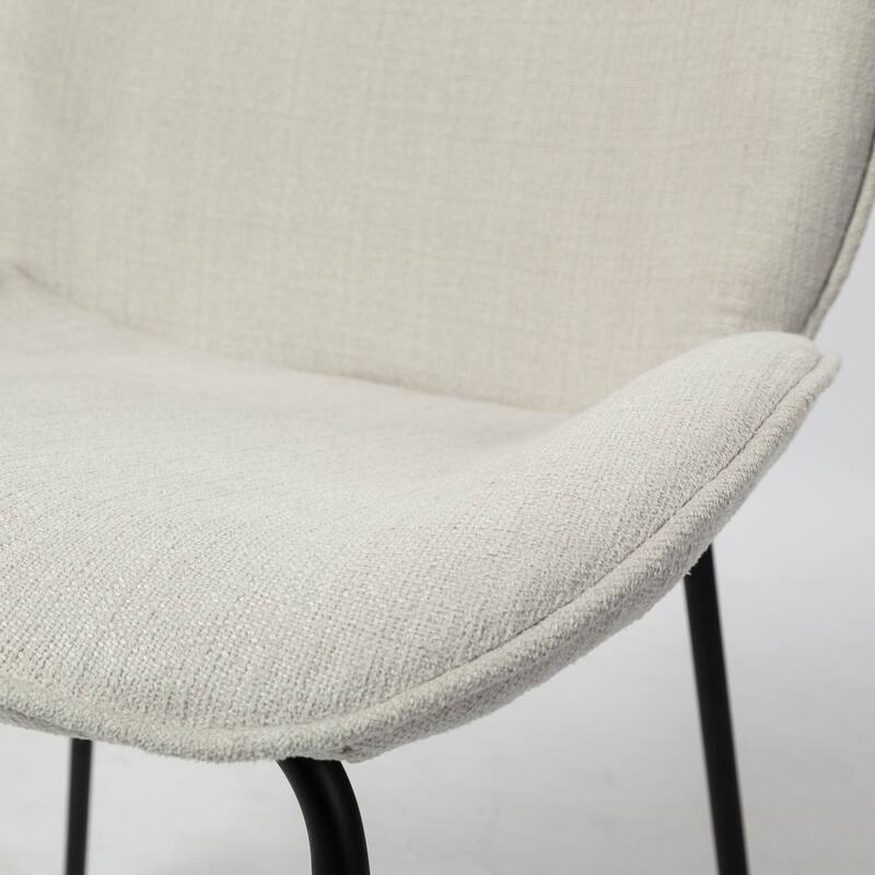 Inala White Upholstered Seat w/ Black Iron Frame Dining Chair (Set of 2) - 21.2"W x 25.5"D x 34.2"H