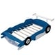 preview thumbnail 16 of 82, Twin/Full Race Car Bed with Wheels & Safety Rails - Pine Wood Frame Blue - Full