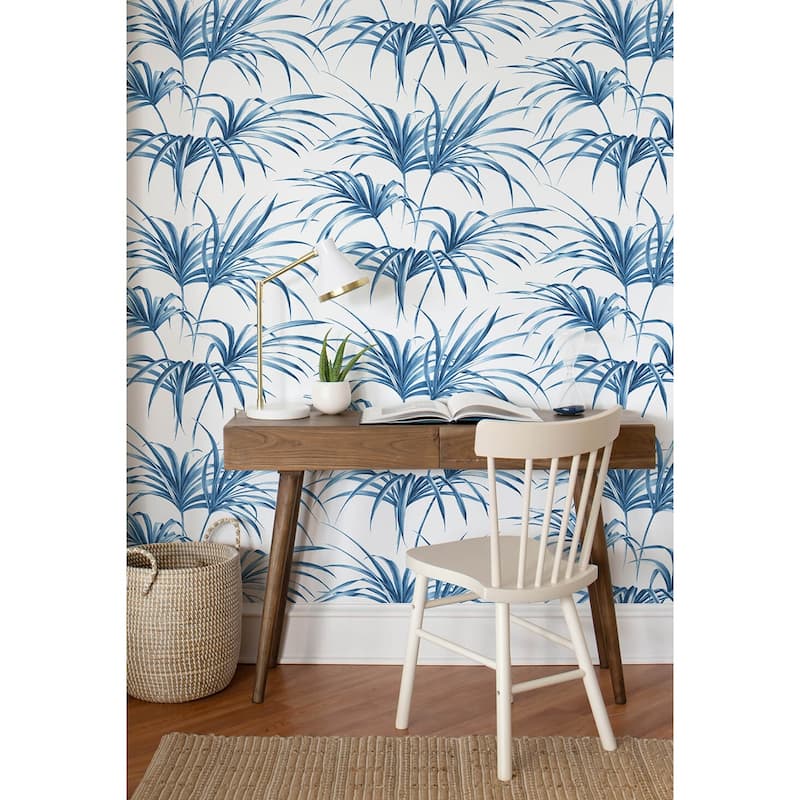 NextWall Tropical Palm Leaf Peel and Stick Removable Wallpaper