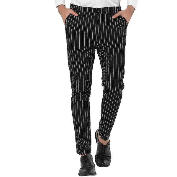 Lars Amadeus Men's Dress Striped Pants