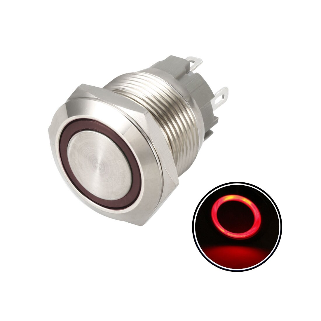 uxcell Momentary Metal Push Button Switch 19mm Mounting Dia 1NO 1NC 12V Yellow LED Light uxcell Momentary Metal Push Button Switch 19mm Mounting Dia 1NO 1NC 12V Yellow LED Light