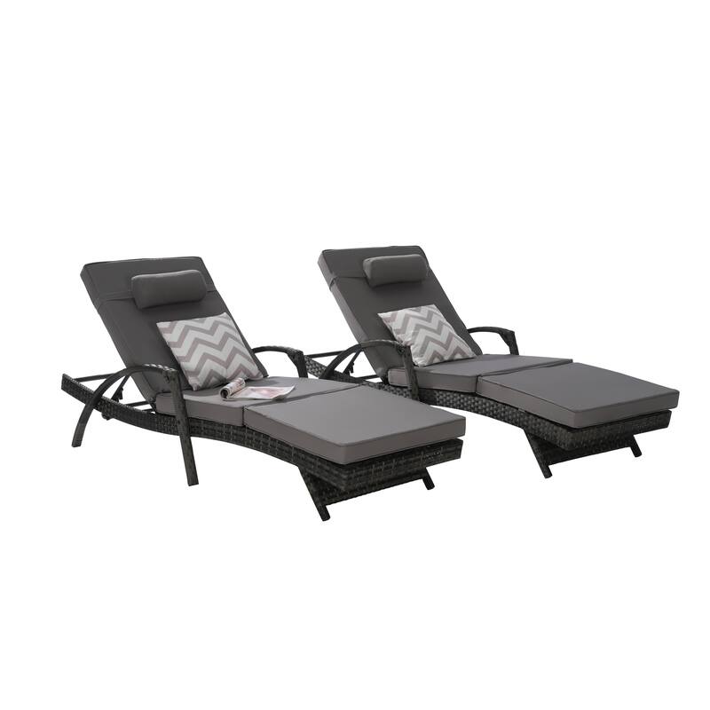 GDFStudio - Eliana Outdoor Recliner Set for Lounging, Sunbathing & Garden Relaxation