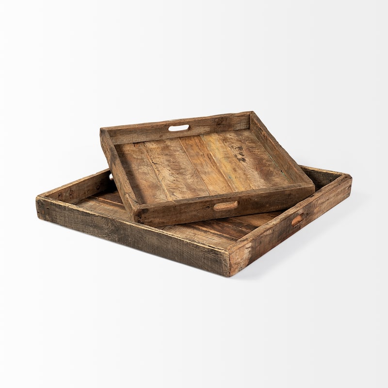Carson Brown Reclaimed Wood Tray (Small)