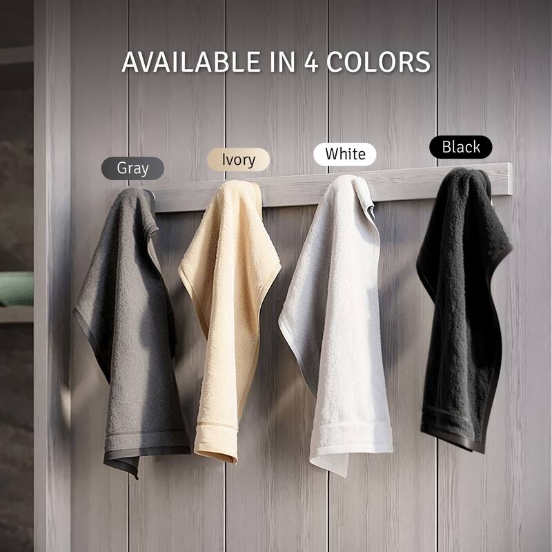 Creative Scents Black Cotton Velour Fingertip Towels Set of 4