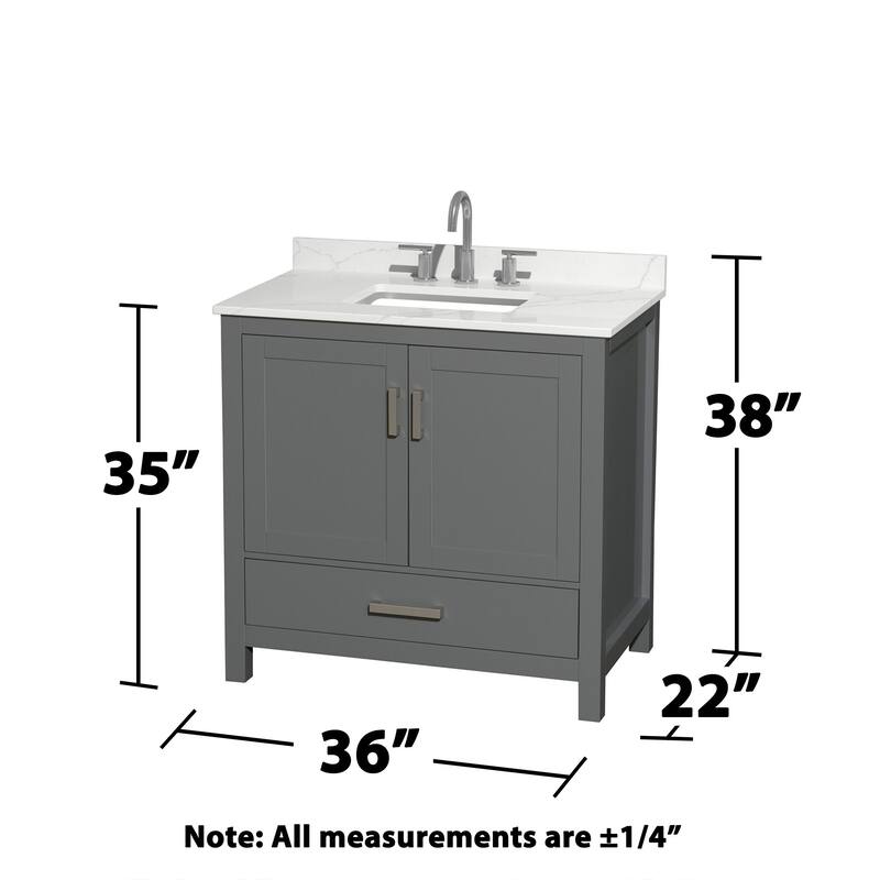 Wyndham Collection WCS141436S-QTZ-US3MXX Sheffield 36" Free Standing