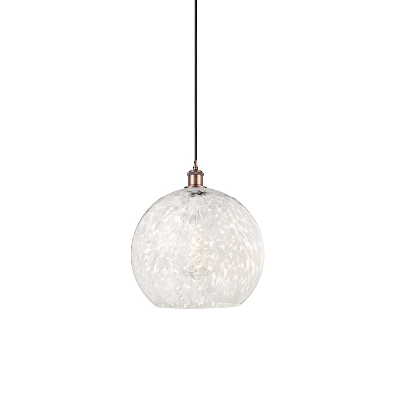 Innovations Lighting 516-1P-17-14 White Mouchette Pendant White - Antique Copper