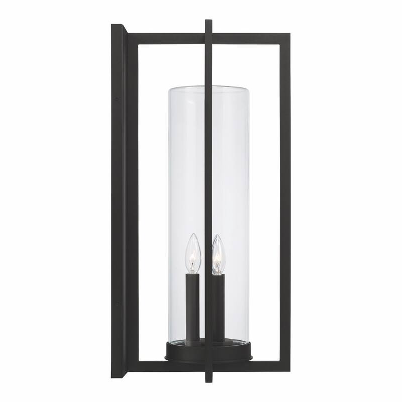 Kent Black Outdoor Wall Lantern w/ Clear Glass