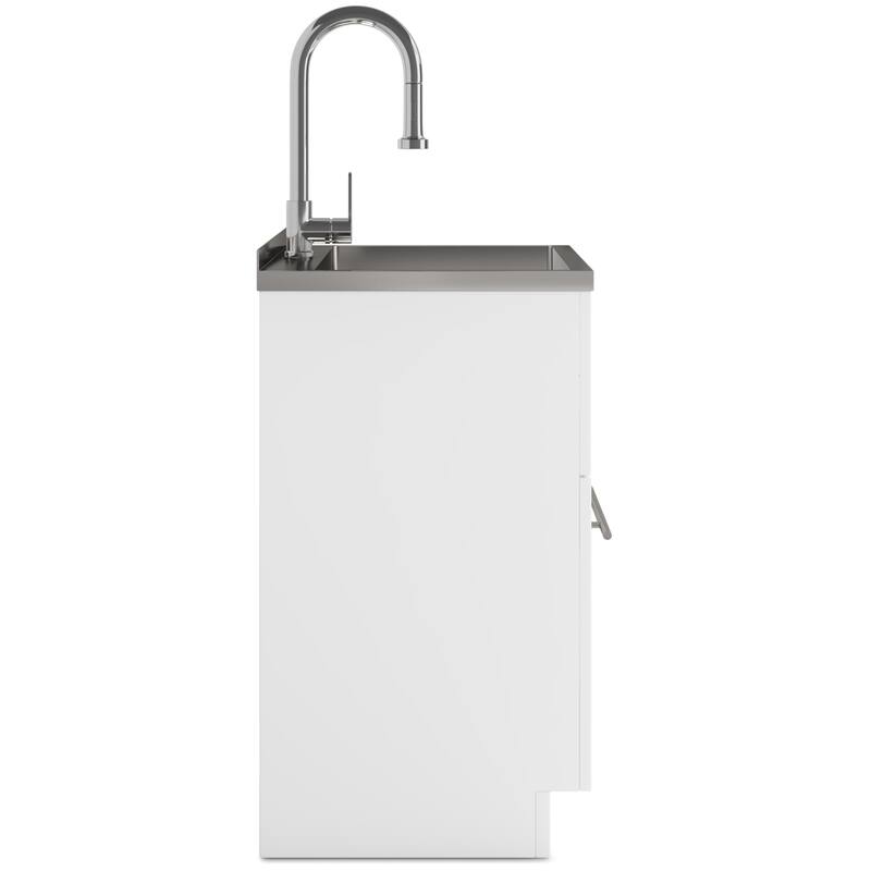 WYNDENHALL Daphne Modern Laundry Cabinet with Faucet and Stainless Steel Sink