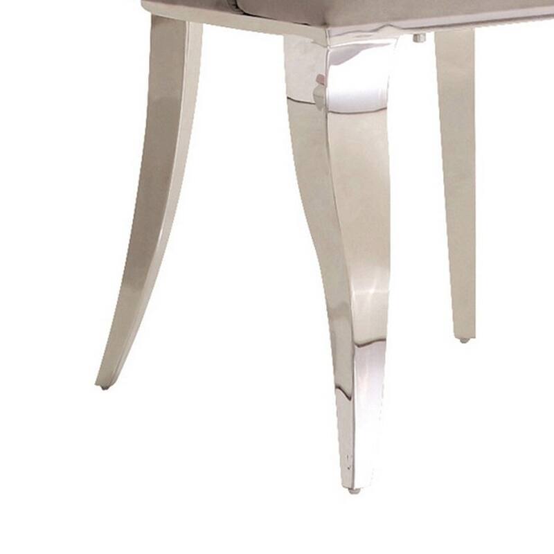 Silver/Gray Velvet Upholstered Metal Frame Dining Chair, Set of 2, Sturdy Dining Chair for Dining Rooms - 23.5