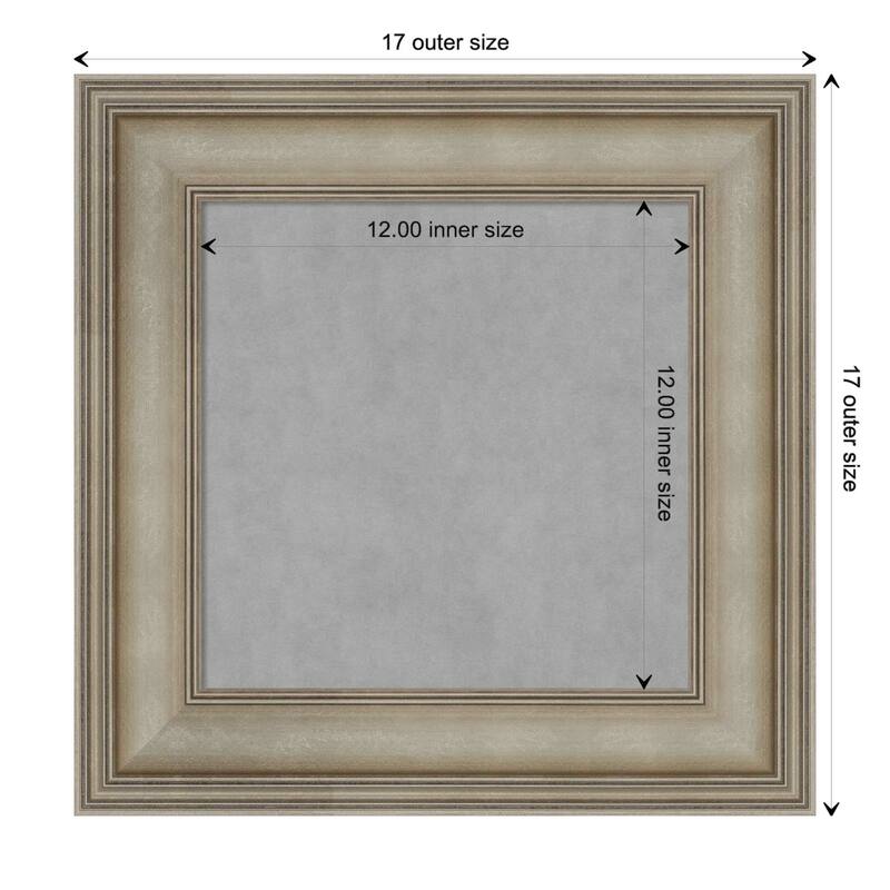 Amanti Art Mezzanine Antique Silver Narrow Framed Magnetic Board - Board Size 12x12