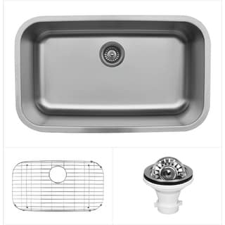 Karran Undermount Stainless Steel 31 in. Single Basin Kitchen Sink Kit