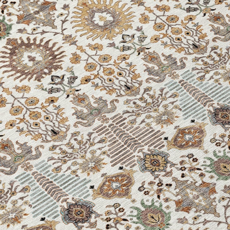 Machine Washable Indoor/ Outdoor Traditional Xander Chantille Rug