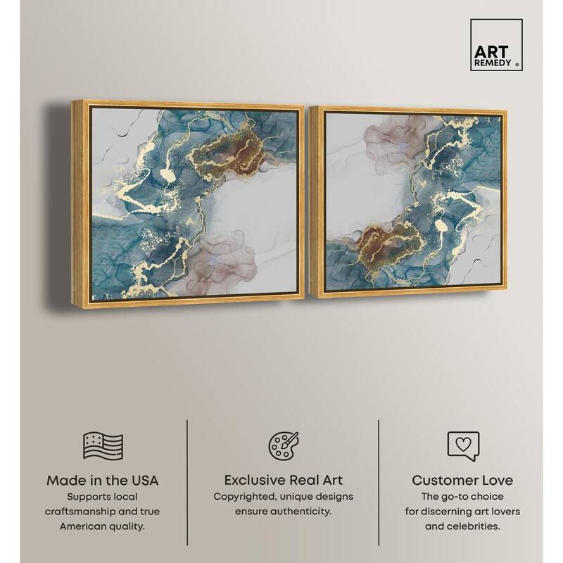 Azure and Gold Canvas by Art Remedy