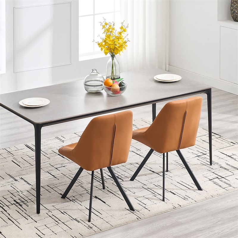 Dining Chair,Thickened Fabric Chairs with Metal Legs Set of 2