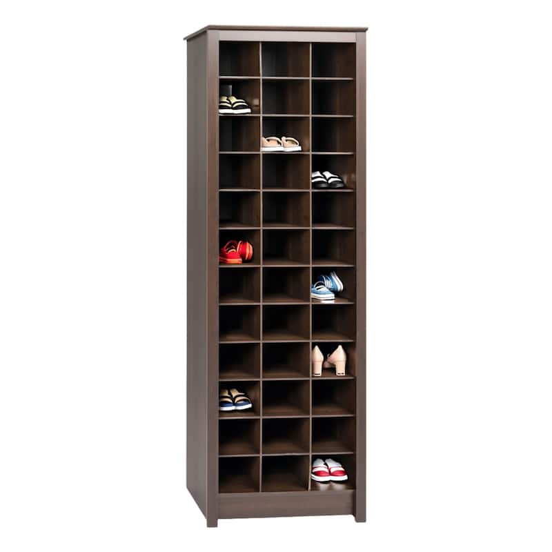 Prepac Everett Espresso Laminate Space-saving Shoe Storage Cabinet - Espresso