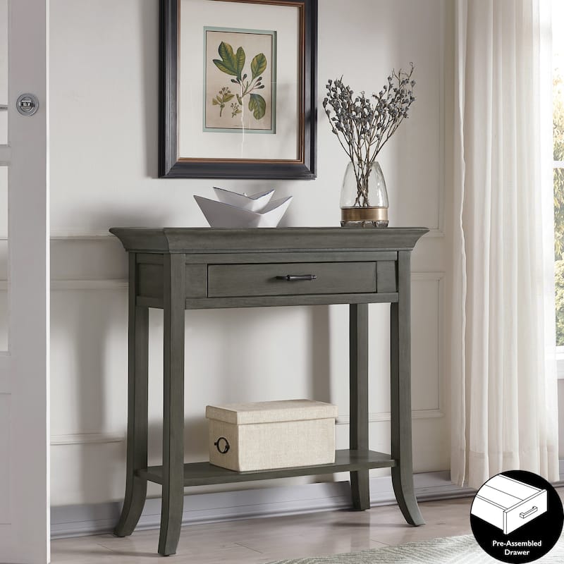 Leick Home Traditional Tray Edge Console Hall Stand - Grey
