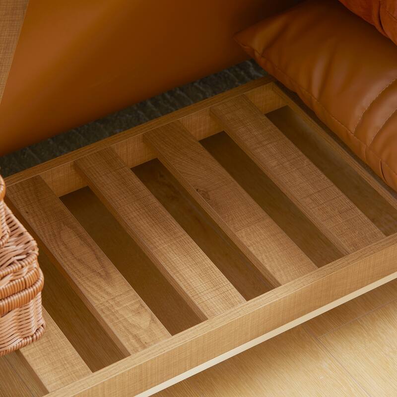 Anmytek Farmhouse Console Table Wooden Rustic Entryway Storage Shelf for Living Room Hallway