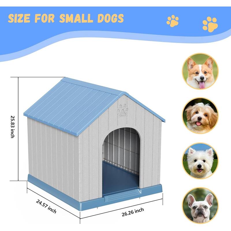 Decksplore Dog House Resin Outdoor Dog Kennel Weatherproof Indoor