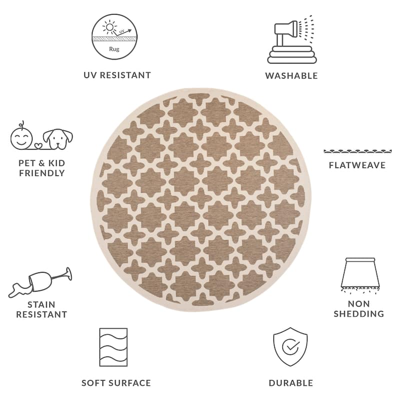 SAFAVIEH Courtyard Myrianne Indoor/ Outdoor Waterproof Patio Backyard Rug