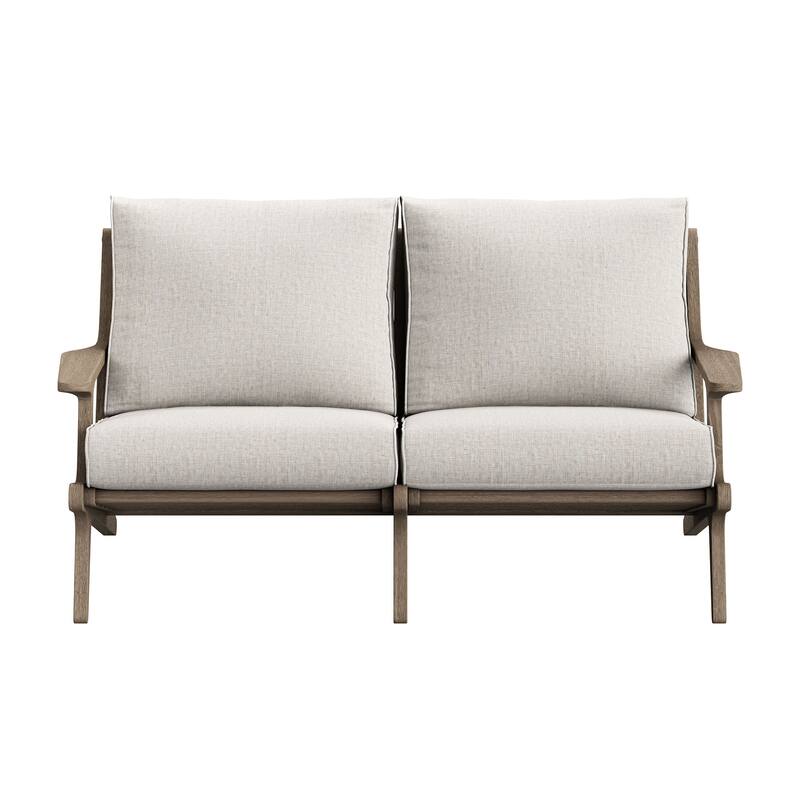 Saratoga Outdoor Patio Teak Wood Loveseat