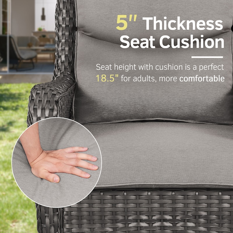 Patio Swivel Glider Chairs Bistro Sets - Brown
