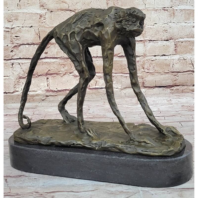Abstract Modern Art Artwork Ape Monkey Animal Bronze Sculpture Marble Decor Sale