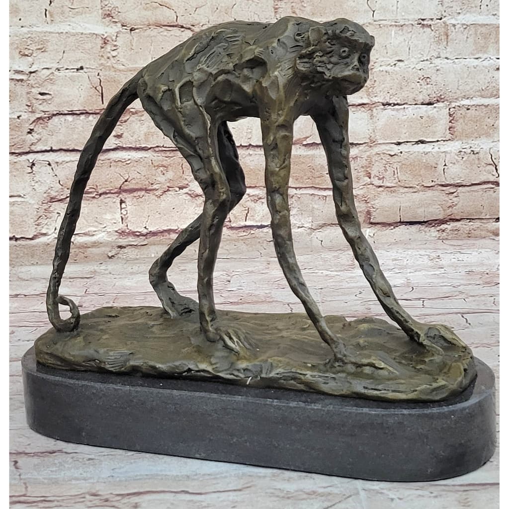 Abstract Modern Art Artwork Ape Monkey Animal Bronze Sculpture Marble Decor Sale