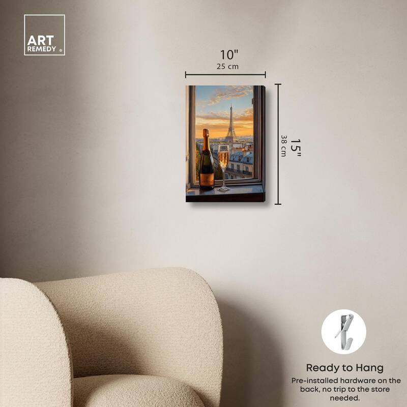 Classy Drink in Paris Canvas by Art Remedy, Gallery Wrapped