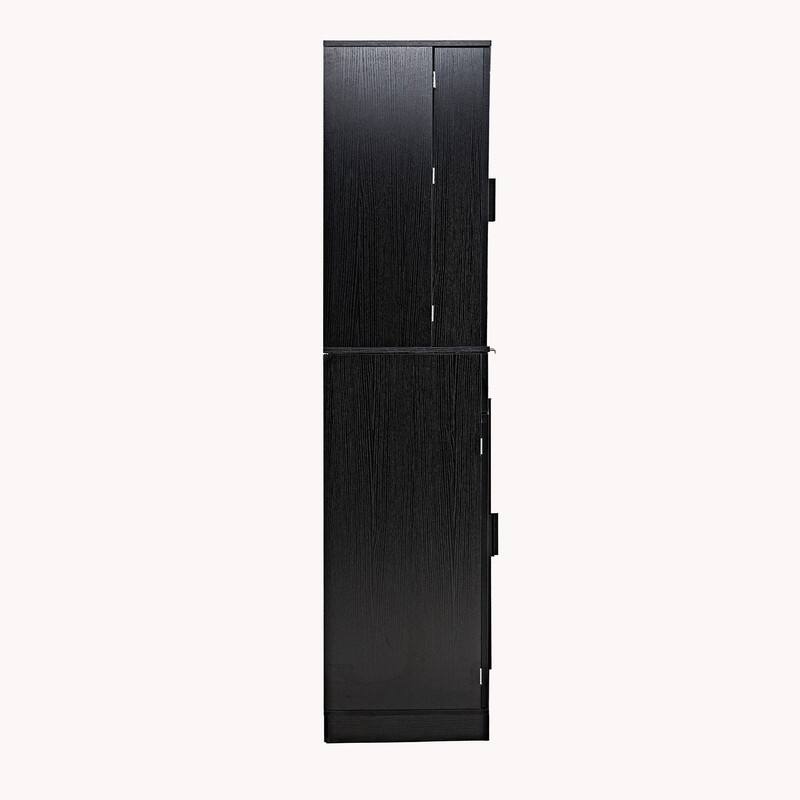 72" Fluted Kitchen Pantry Cabinet, Freestanding Cupboard Storage Cabinet with Drawers and Adjustable Shelves