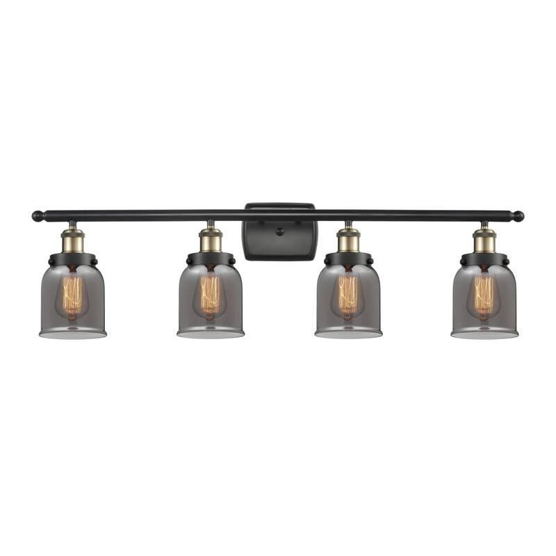 Innovations Lighting 916-4W-12-36 Bell Vanity Bell 4 Light 36" Wide - Black Antique Brass / Plated Smoke