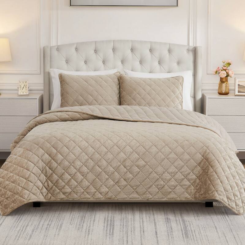 BCBG Maeve Embossed Plush Quilt Sets