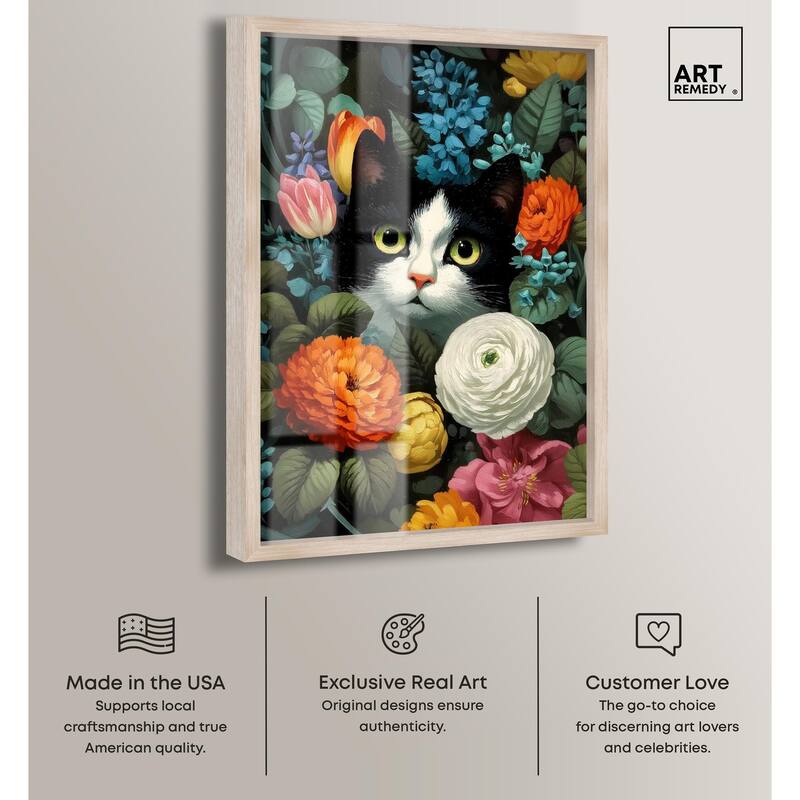 Secret Garden Cat Shadowbox by Art Remedy