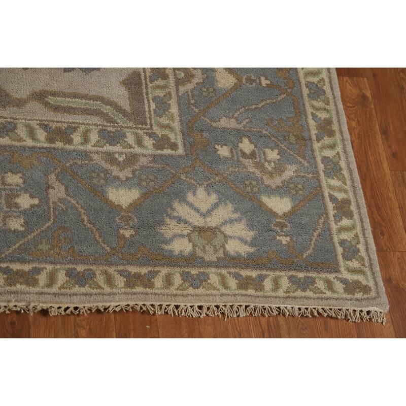 Oushak Indian Rug Hand-Knotted Wool Carpet - 8'1" x 9'10"