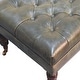 preview thumbnail 5 of 7, Buffalo Green Leather Ottoman with Castor Legs