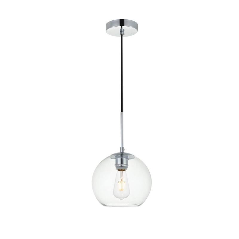 1-Light Pendant with 8 inch Clear Glass - Chrome
