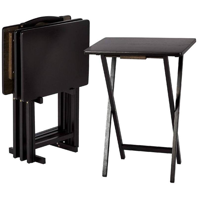 Rectangular Folding Tray Table - Black